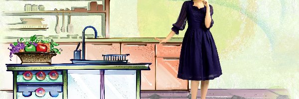 Grafika 2D, Kuchnia, Kobieta