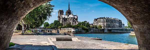 Katedra, Tunel, Notre Dame, Francja, Paryż