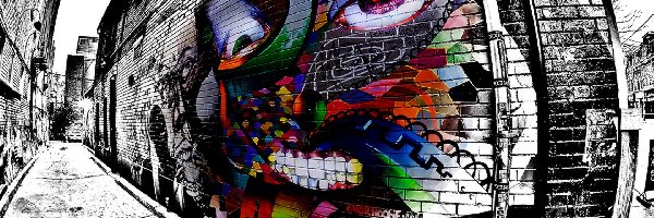 Mur, Graffiti, Kolorowe