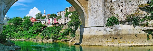 Rzeka, Stary Most, Domy, Bośnia i Hercegowina, Mostar