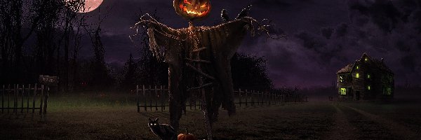 Księżyc, Zamek, Strach, Halloween