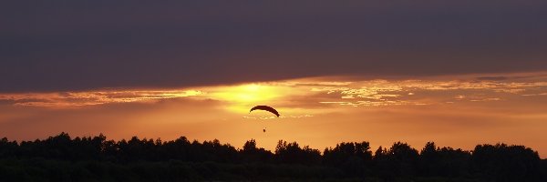 Słońca, Lotniarz, Jezioro, Zachód