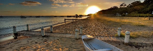 Łódka, Morze, Plaża
