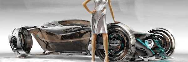 Auto przyszłości, 3D, Girl car, Prototyp