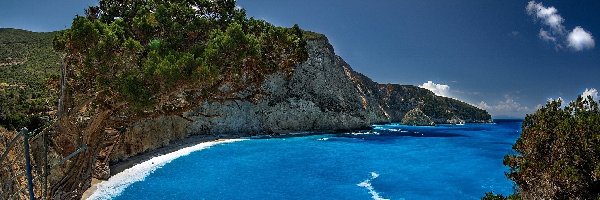 Skały, Grecja, Morze Jońskie, Wybrzeże, Wyspa Leukada, Plaża Porto Katsiki