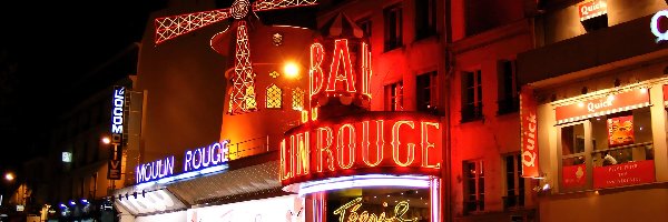 Montmartre, Francja, Paryż, Moulin Rouge Domy, Kabaret