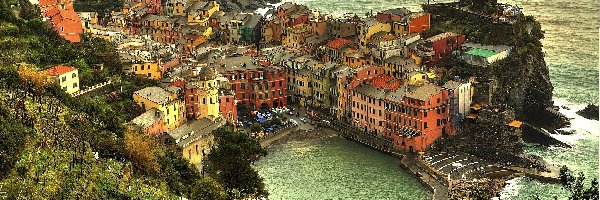 Morze, Amalfi, Wybrzeże, Włochy, Vernazza