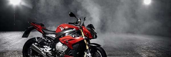 BMW, 2014, S1000R, Światła, Dym