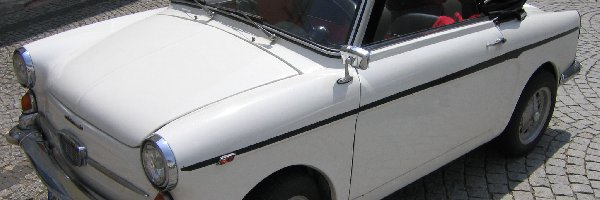 Biały, Autobianchi Bianchina, Kabriolet, Dach, Rozkładany