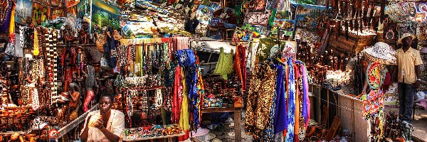 Sprzedawcy, Drobiazgi, Kolorowe, Stragany