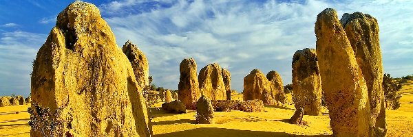 Park, Nambung, Narodowy, Obłoki, Skały