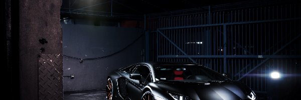 Auto, Aventador, Lamborghini, Czarny