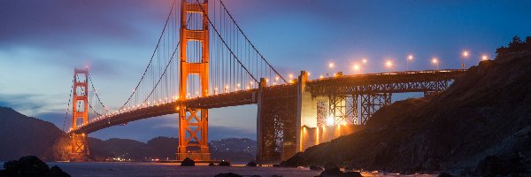 Golden Gate, Most, Oświetlony