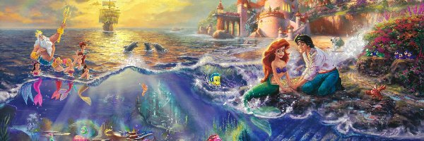 Thomas Kinkade, Mała Syrenka, Disney, Morze, The Little Mermaid