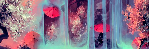 Parasole, Drzewa, Wodospad, Cyril Rolando