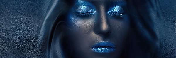 Makijaż, Kobieta, Niebieska