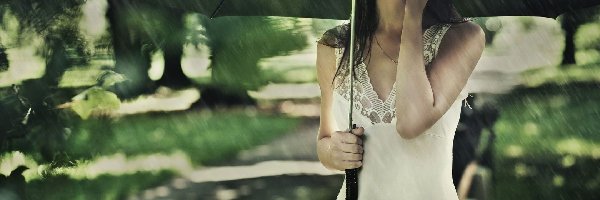 Parasolka, Deszcz, Dziewczyna