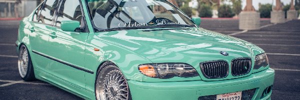 Samochód, E46, BMW, Miętowy