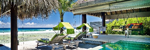Morze, Hotel, Plaża, Malediwy, Basen
