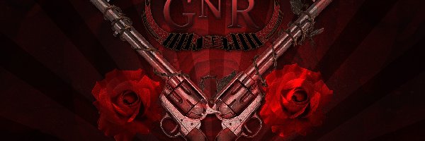 logo, róże, pistolety, Guns And Roses