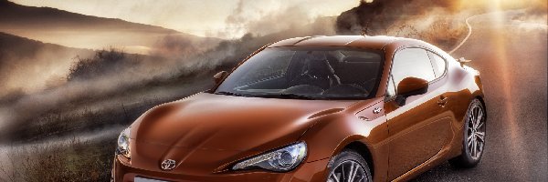 Droga, Słońca, Zachód, Toyota GT86