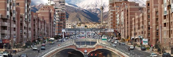 Iran, Samochody, Miasto, Góry, Tunel