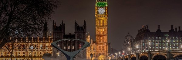 Rzeka, Big Ben, Most, Londyn