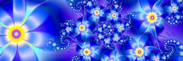 Kwiaty, Niebieskie, Abstrakcja