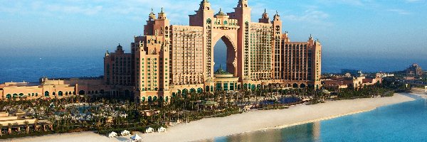 Palmy, Hotel Palm Jumeirah, Morze, Atlantis