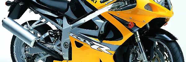siedzenie , tłumik , żółty, kierownica, Motory Suzuki, opony, koła, lusterka, światła