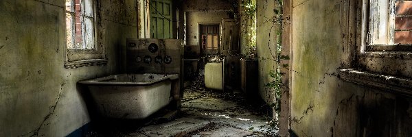 Wnętrze, Zaniedbane, Wanna
