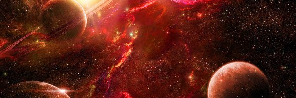 Gwiazdy, Saturn, Planety, Kosmos