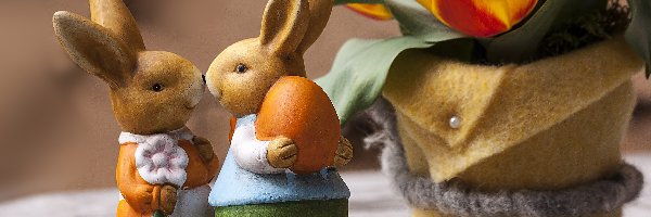 Figurki, Tulipany, Wielkanoc, Zajączki