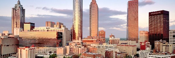 Świt, Miasta, Panorama, Atlanta