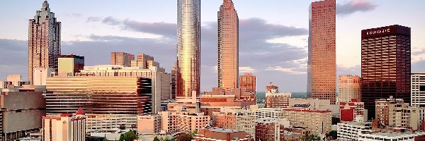 Świt, Miasta, Panorama, Atlanta