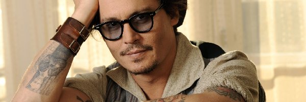 Uśmiech, Johny Depp, Czapka, Aktor, Mężczyzna, Tatuaże, Okulary