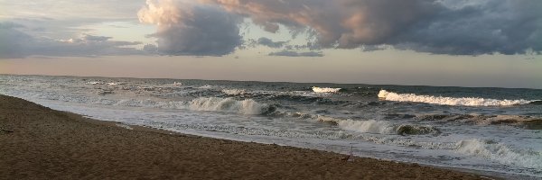 Chmury, Morze, Plaża