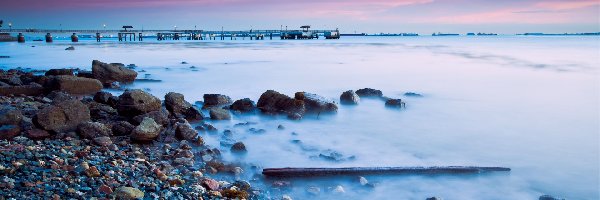 Chmury, Zmierzch, Zachód, Plaża, Malezja, Niebo, Słońca