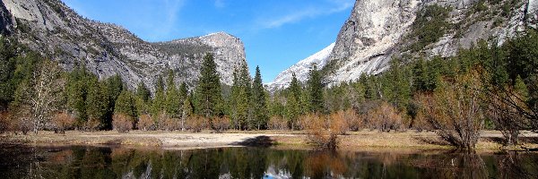 Stany Zjednoczone, Park Narodowy Yosemite, Stan Kalifornia, Jezioro, Góry