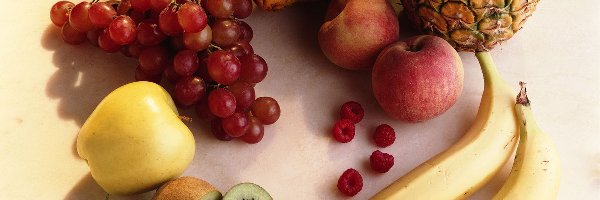 Winogrona, Jabłka, Ananas, Banany
