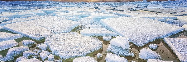 Lodowa, Słońca, Morze, Kra, Wschód, Zima