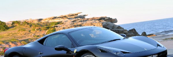 Skały, Wybrzeże, Ferrari 458