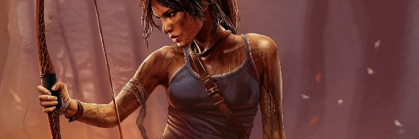 Raider, Lara, Croft, Łuk, Kobieta, Tomb, Gra