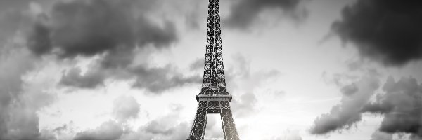 Paryż, Wieża Eiffla, Samochód, Niebieski