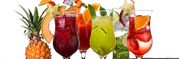 Kolorowe, Lato, Drinki, Tropikalne