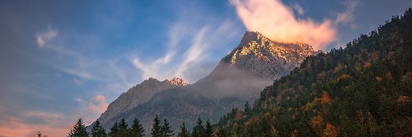 Chmury, Łąka, Las, Góry