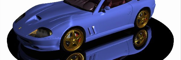 Grafika 3D, Samochód, Niebieski