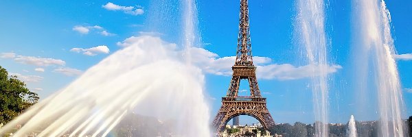Paryż, Wieża, Eiflla, Fontanna