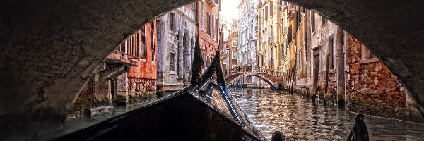 Domy, Gondola, Rzeka, Wenecja