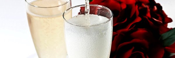 Róże, Szampana, Lampki